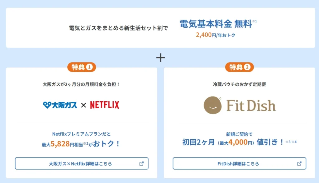 FitDish　大阪ガス　キャンペーン
